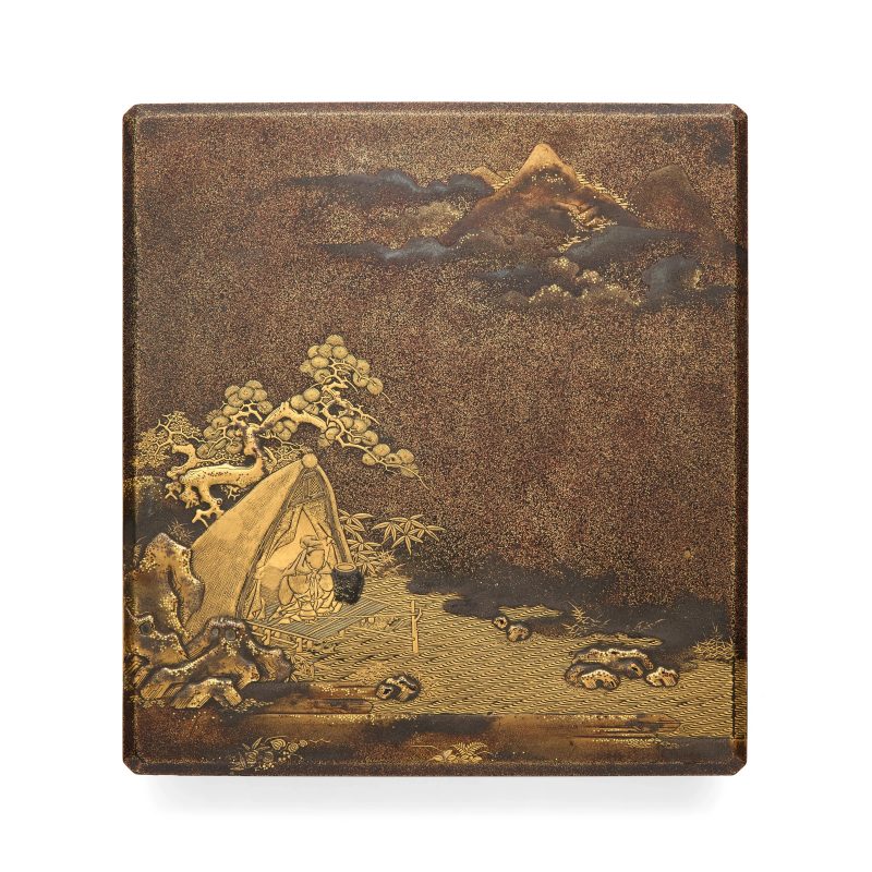 A Japanese lacquer writing box (suzuribako)
