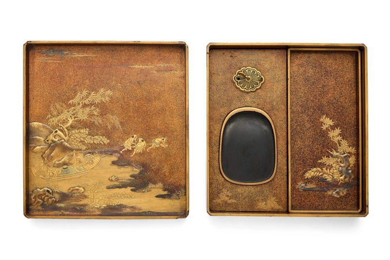 A Japanese lacquer writing box (suzuribako) - 图2