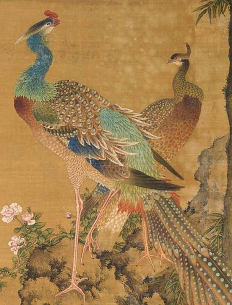 清乾隆 洋彩胭脂红地轧道开光五伦图夔龙耳大瓶 - 图25
