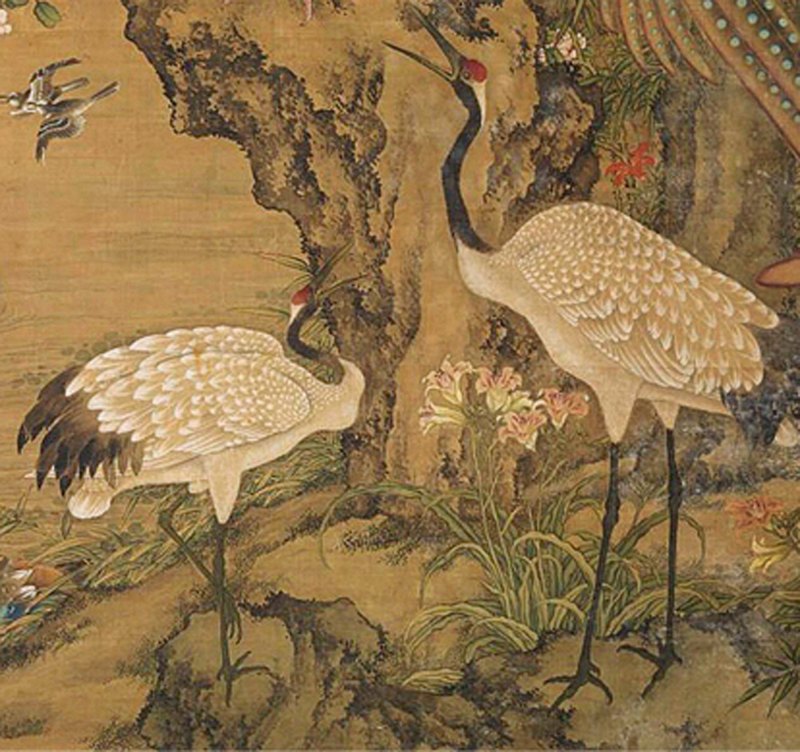 清乾隆 洋彩胭脂红地轧道开光五伦图夔龙耳大瓶 - 图28