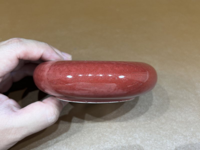 清康熙 豇豆红釉镗锣洗 - 图4