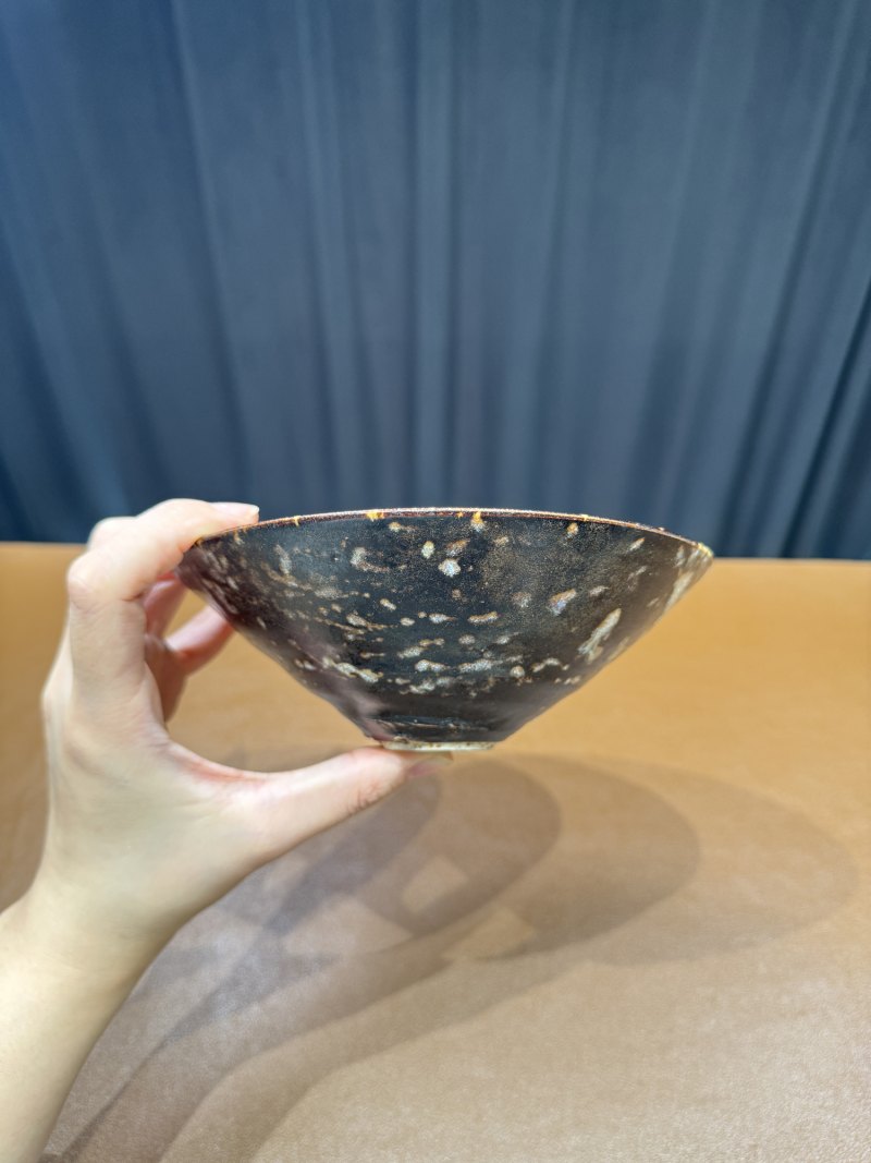 明 黑釉鹧鸪斑斗笠盏 - 图3