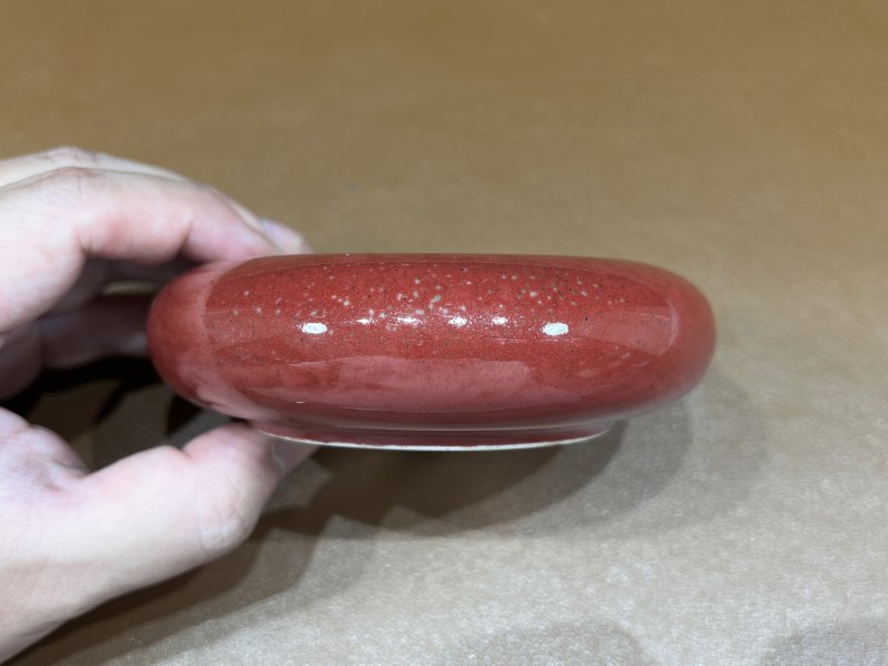 清康熙 豇豆红釉镗锣洗 - 图5
