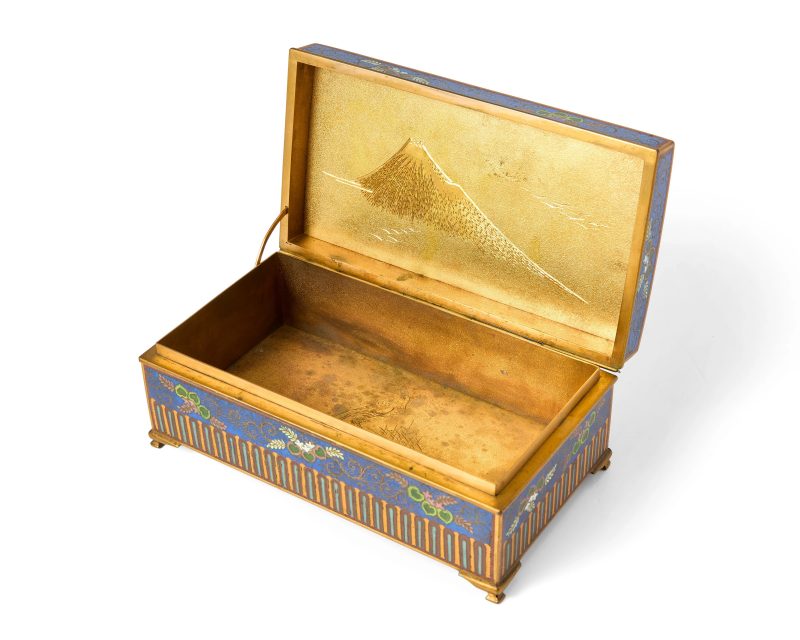 A Japanese cloisonné enamel rectangular box - 图2
