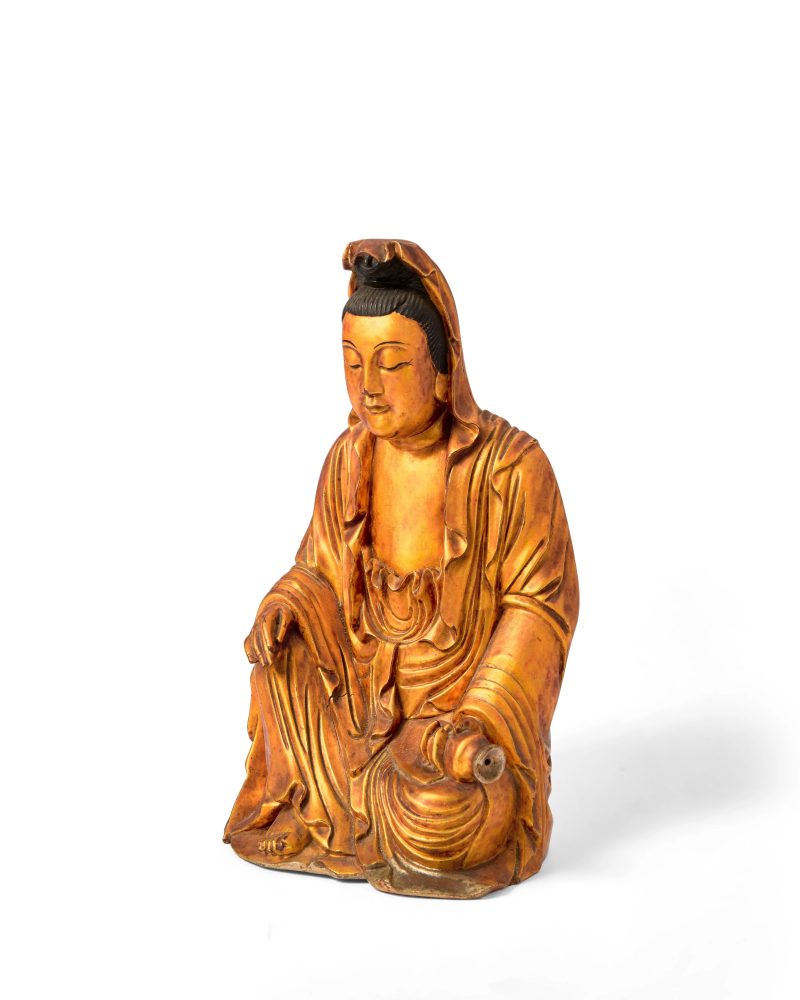 A Japanese gilt-lacquered figure of Kannon