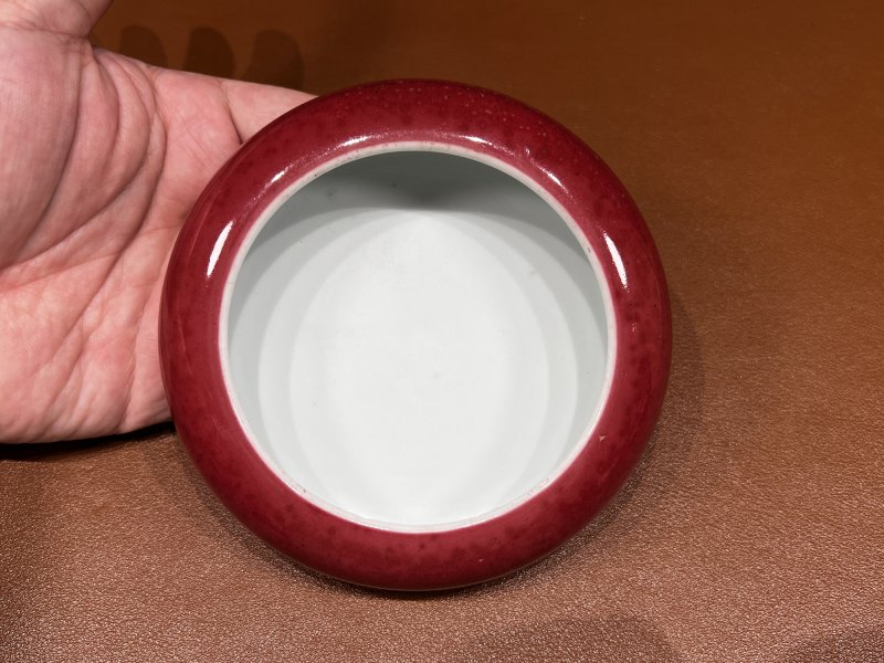 清康熙 豇豆红釉镗锣洗 - 图6