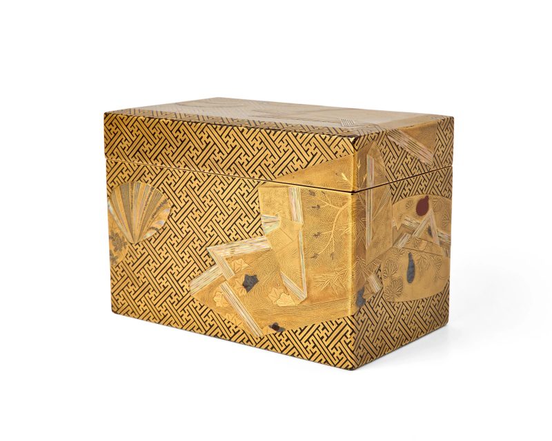 A Japanese tea ceremony utensils box and cover, chabako