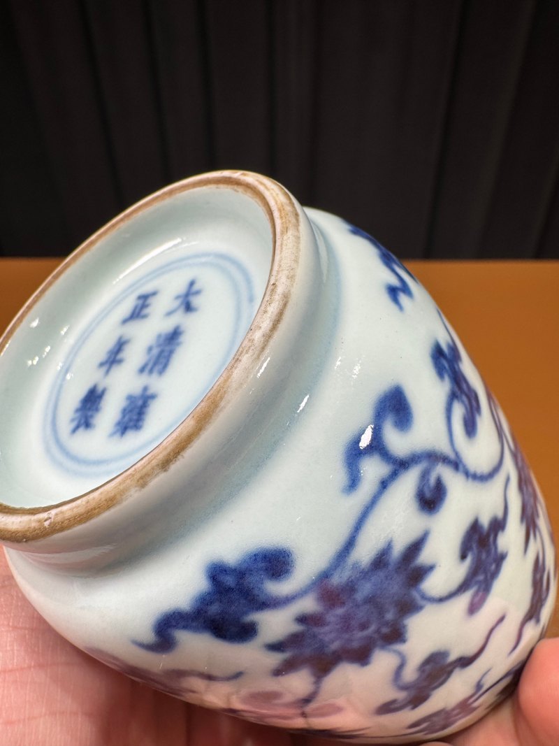 清雍正 青花缠枝花小罐 - 图9