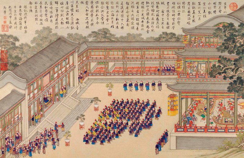 清乾隆 青花矾红海水九龙纹大梅瓶 - 图11