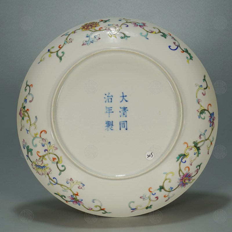 清同治 粉彩八吉祥九寸盘 - 图3
