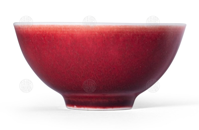 清雍正 霁红釉小杯