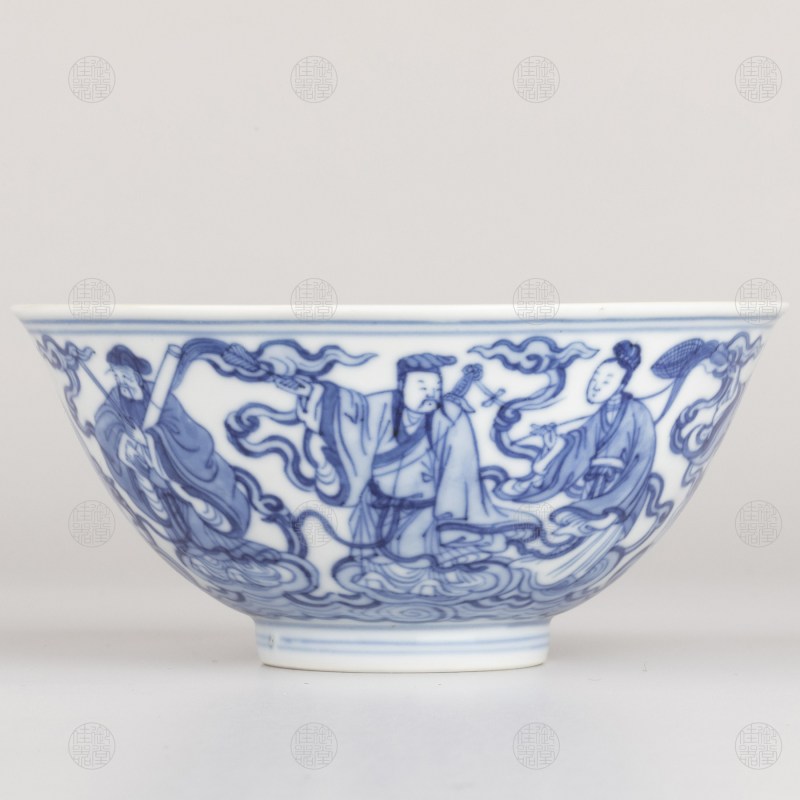 青花八仙茶碗