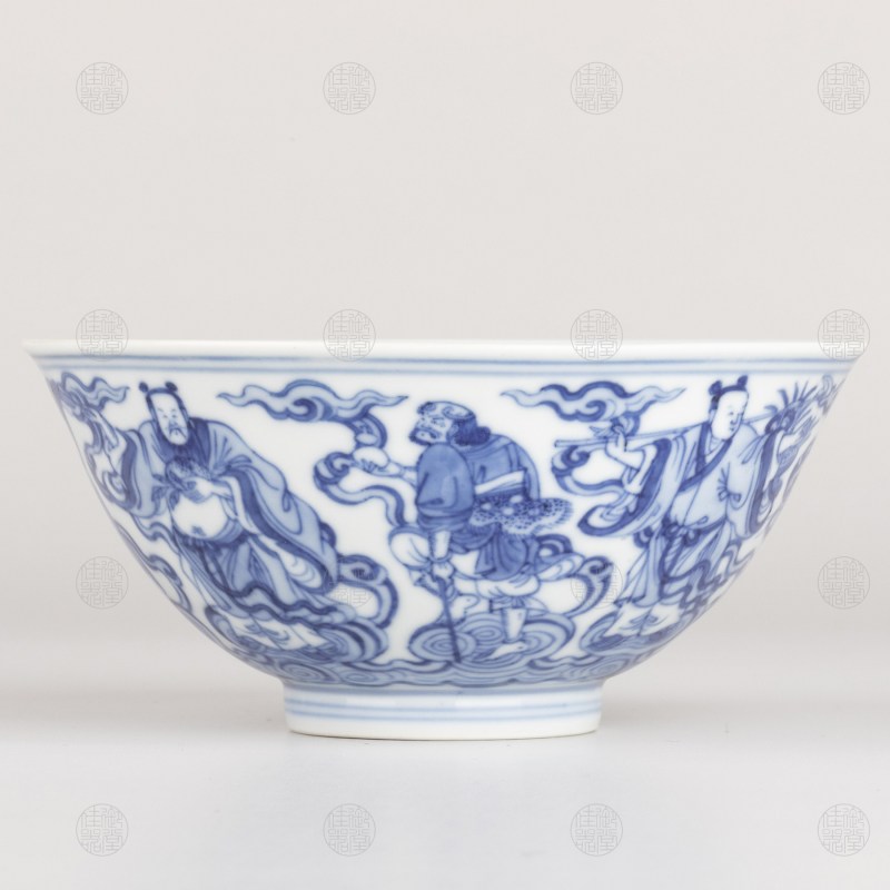 清乾隆 青花八仙茶碗