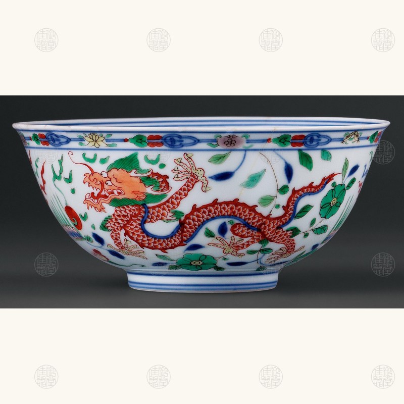 青花五彩龙凤大碗