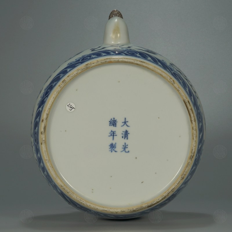 清光绪 青花龙纹软提梁大壶 - 图3