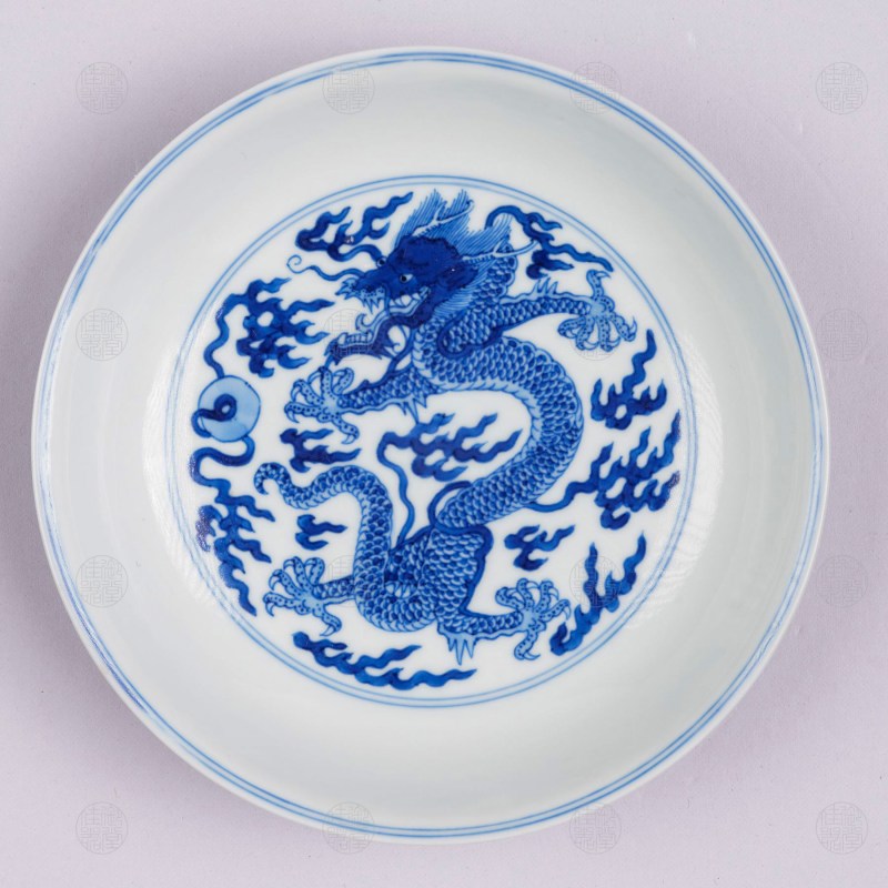 青花龙纹六寸盘
