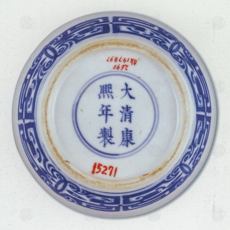 清康熙 青花兽面纹罐 - 图2