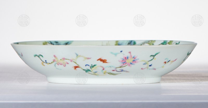 清道光 洋彩婴戏图盘 - 图3