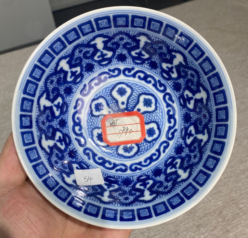 清道光 青花如意纹碗 - 图2