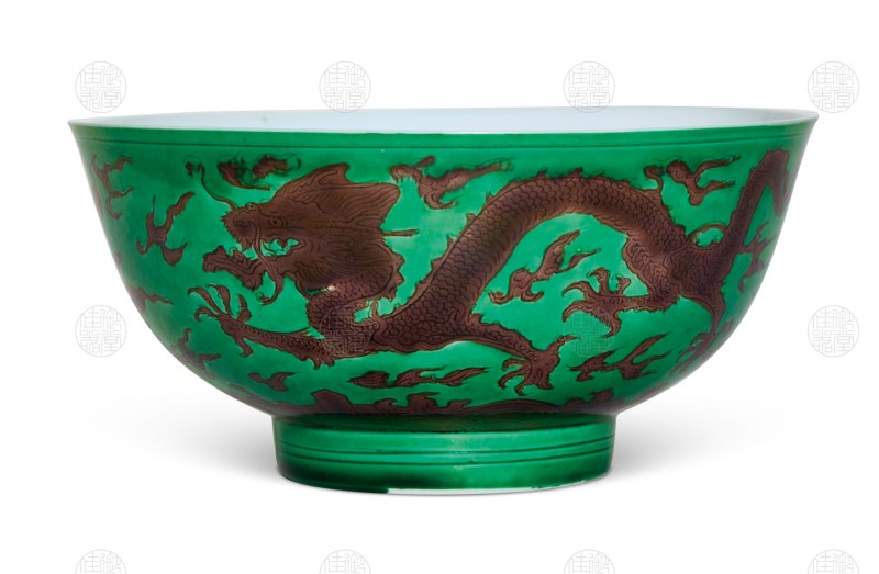 绿地紫龙敞口碗