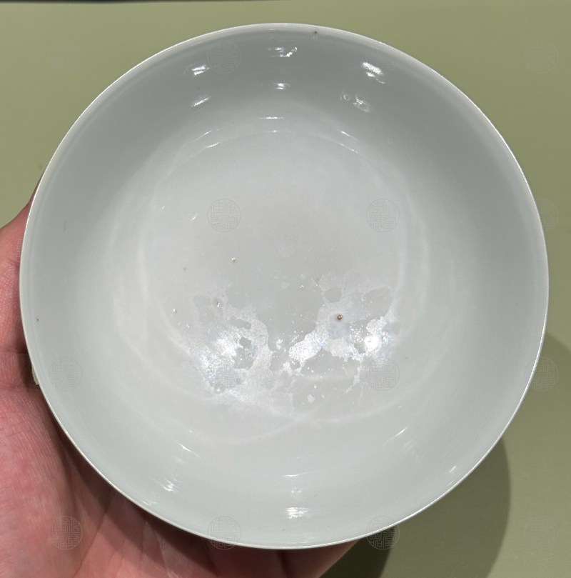 清康熙 绿地紫龙敞口碗 - 图3