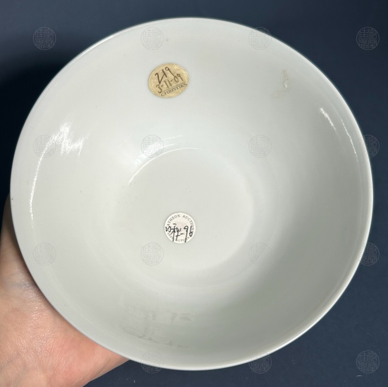 清雍正 白里娇绿釉宫碗 - 图3