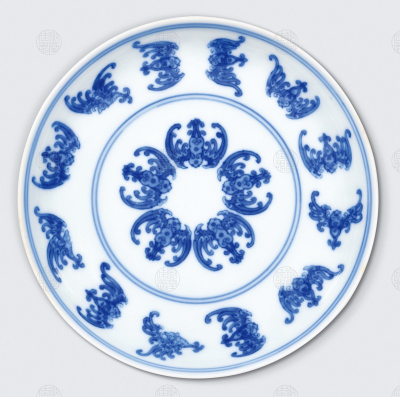 青花洪福齐天纹三寸碟