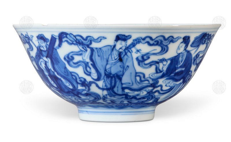 清乾隆 青花八仙茶碗